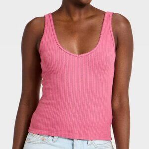 Universal Thread Women's Western Lace Trim Pointelle Tank Top